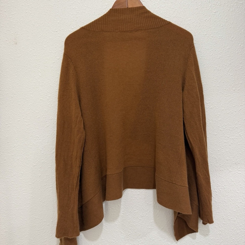 Neiman Marcus 100% Cashmere Brown Waterfall Cardigan Open Front, Women Large - Picture 3 of 6